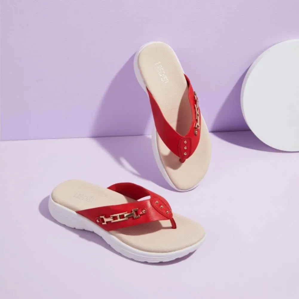 LRECHEU Wedge Flip Flops Sandals for Women, Lightweight Casual Thong Sandals Like Walking On Clouds