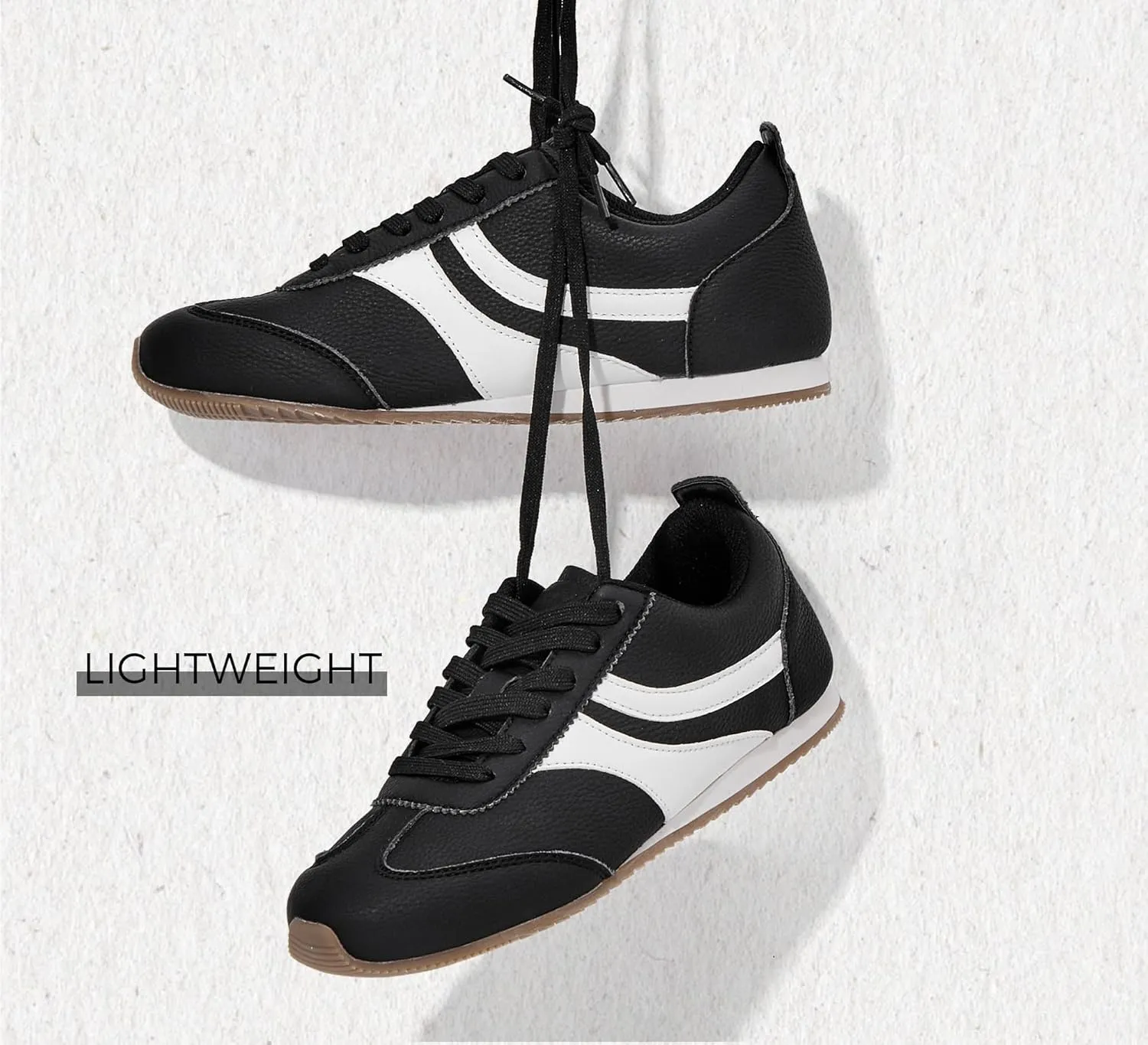 LUCKY STEP Women's Fashion Sneakers Low Profile Trending Lightweight Comfortable Casual Walking Workout Retro Athletic Low Top Tennis Shoes