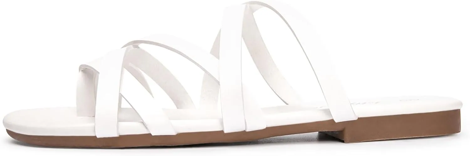 Luffymomo Women's Elastic Strap Flat Sandals Casual Summer Open Toe Sandal