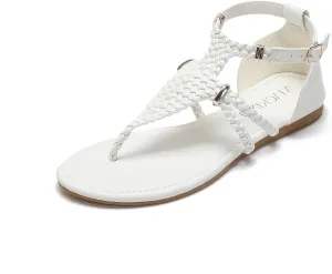 MACKIN J 391-1 Women's Gladiator Sandals Thong Braided Ankle Strap Flat Sandals