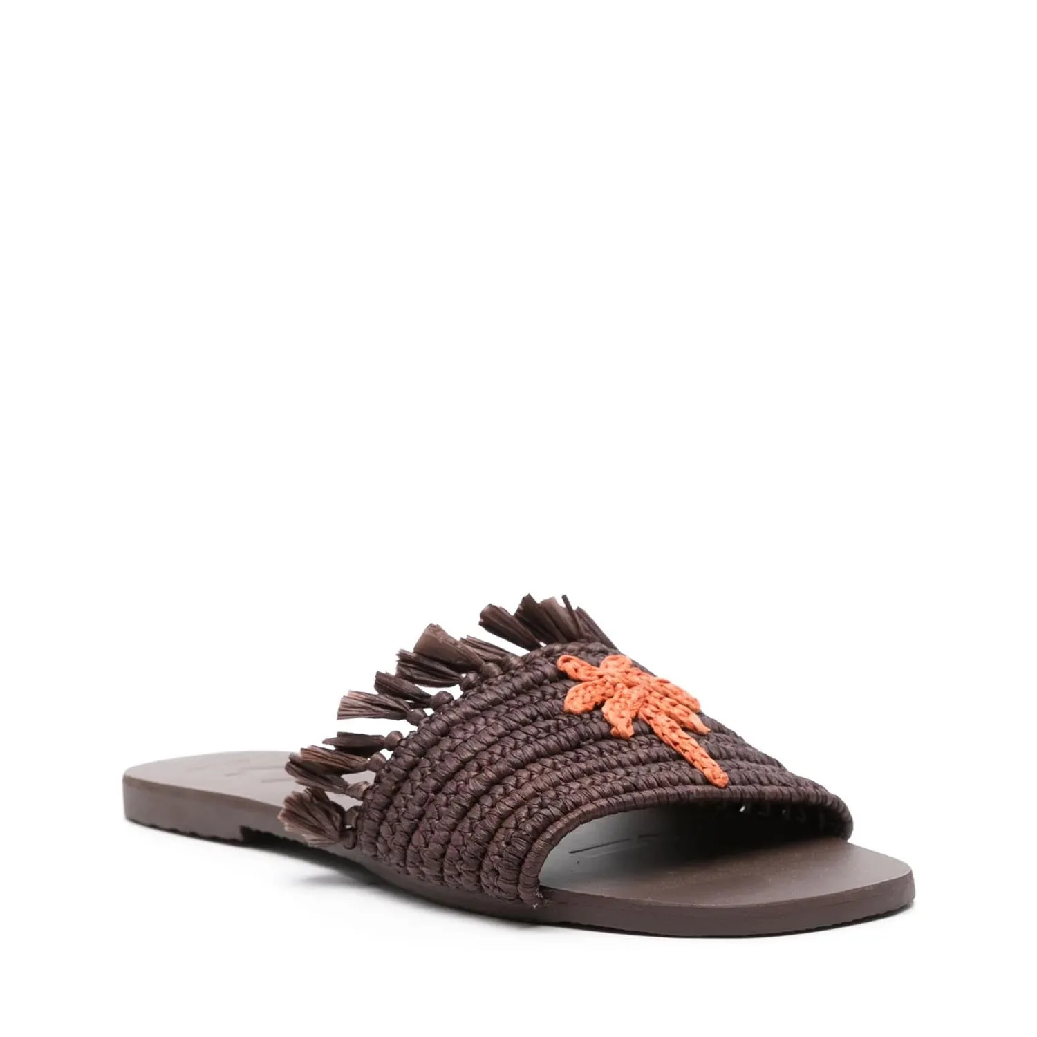 MANEBI FRINGED RAFFIA SLIDES