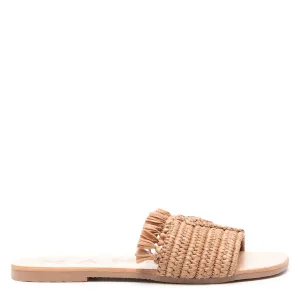 MANEBI FRINGED RAFFIA SLIDES