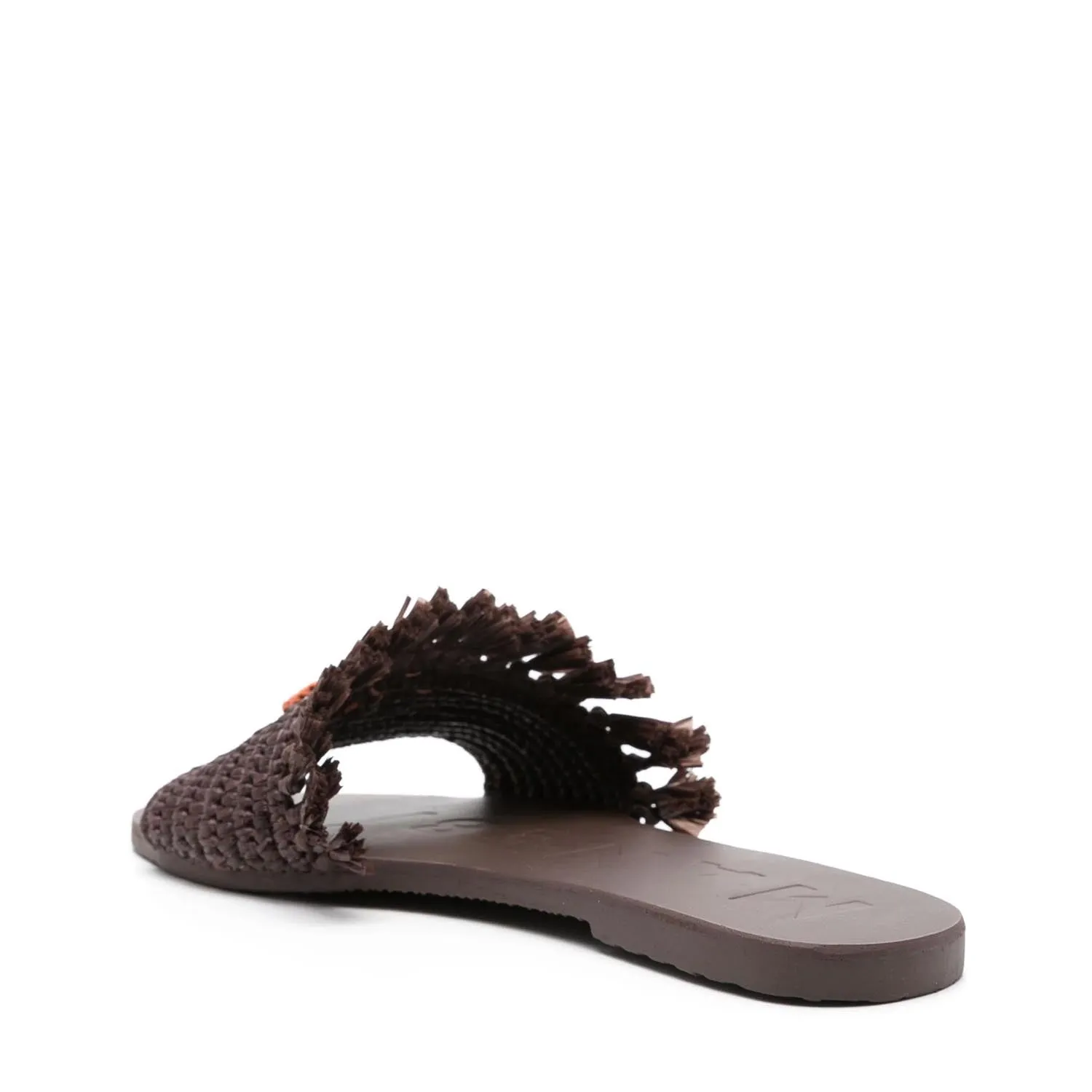 MANEBI FRINGED RAFFIA SLIDES