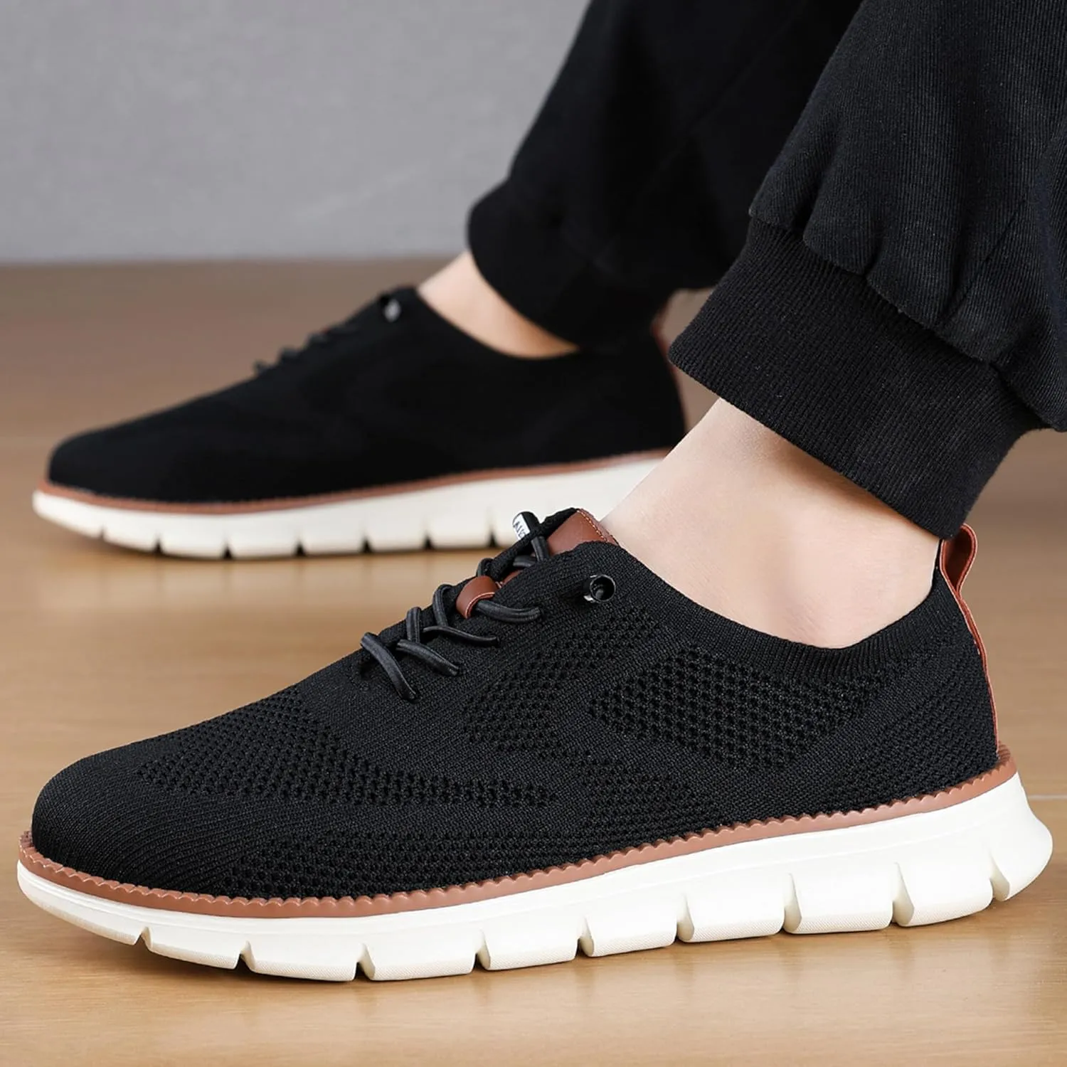 Men's Casual Dress Shoes Fashion Walking Sneakers Mesh Business Oxfords Work Lightweight Soft Sole