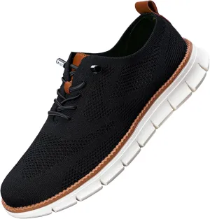 Men's Casual Dress Shoes Fashion Walking Sneakers Mesh Business Oxfords Work Lightweight Soft Sole