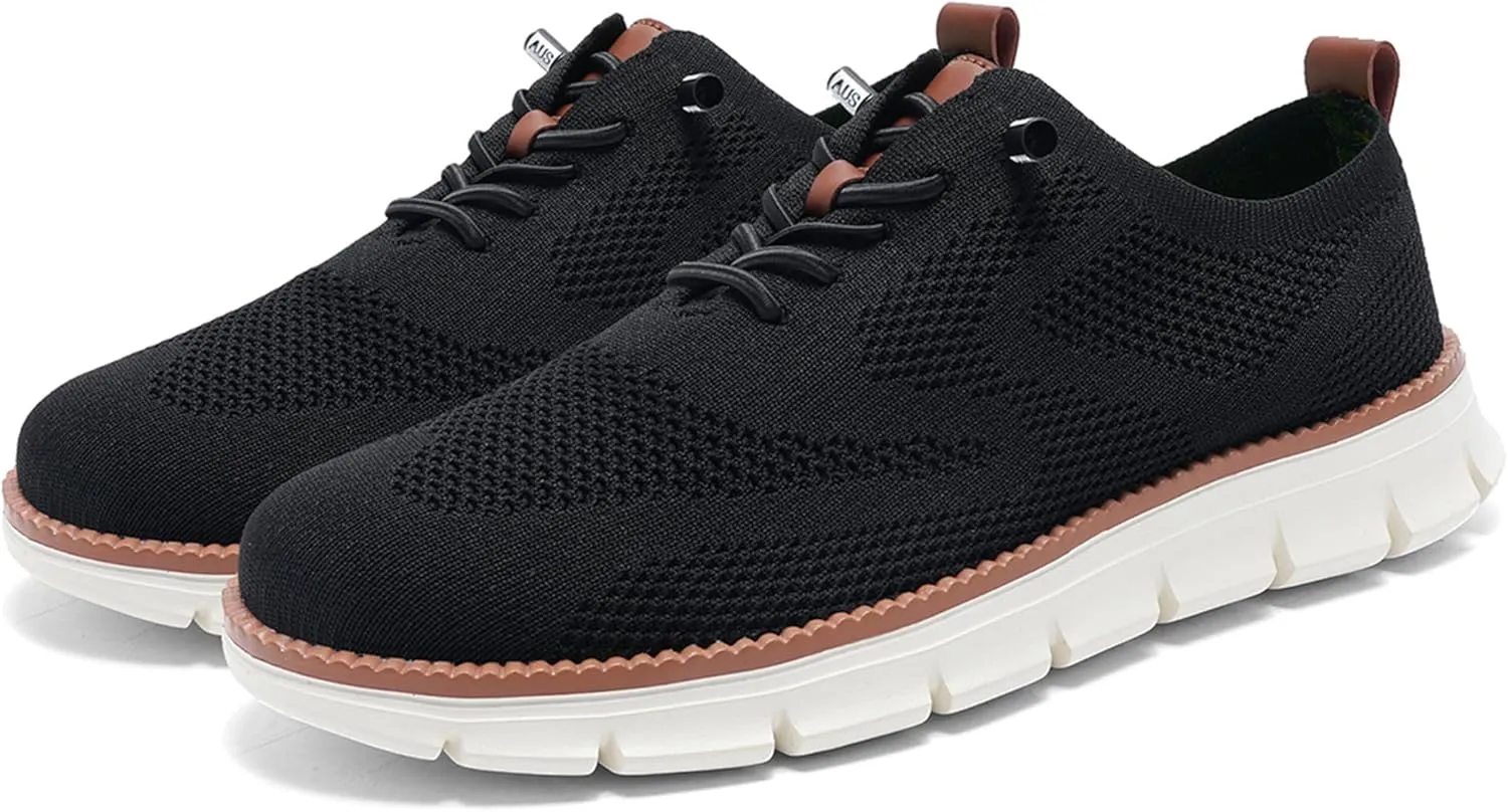 Men's Casual Dress Shoes Fashion Walking Sneakers Mesh Business Oxfords Work Lightweight Soft Sole