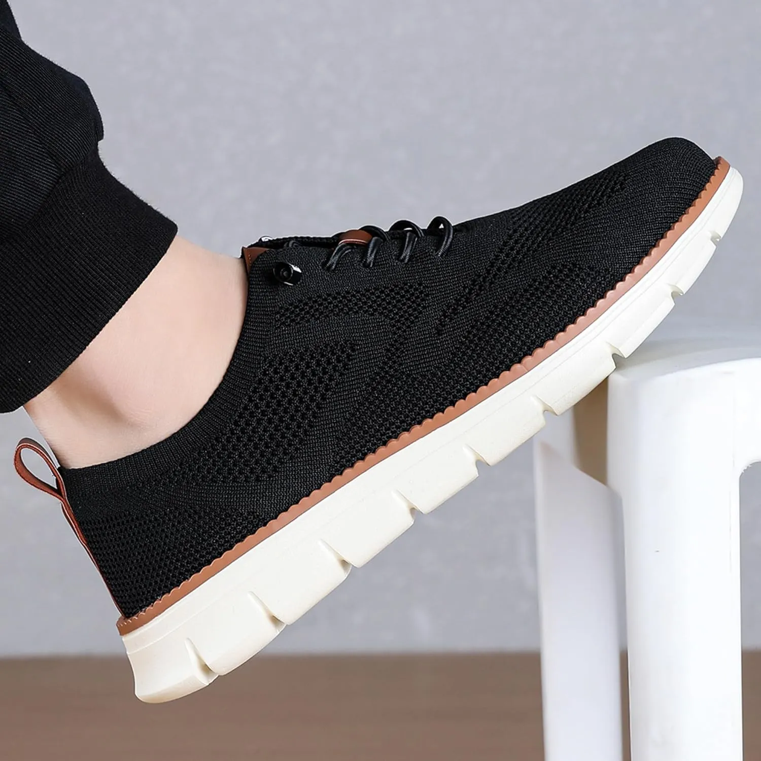Men's Casual Dress Shoes Fashion Walking Sneakers Mesh Business Oxfords Work Lightweight Soft Sole