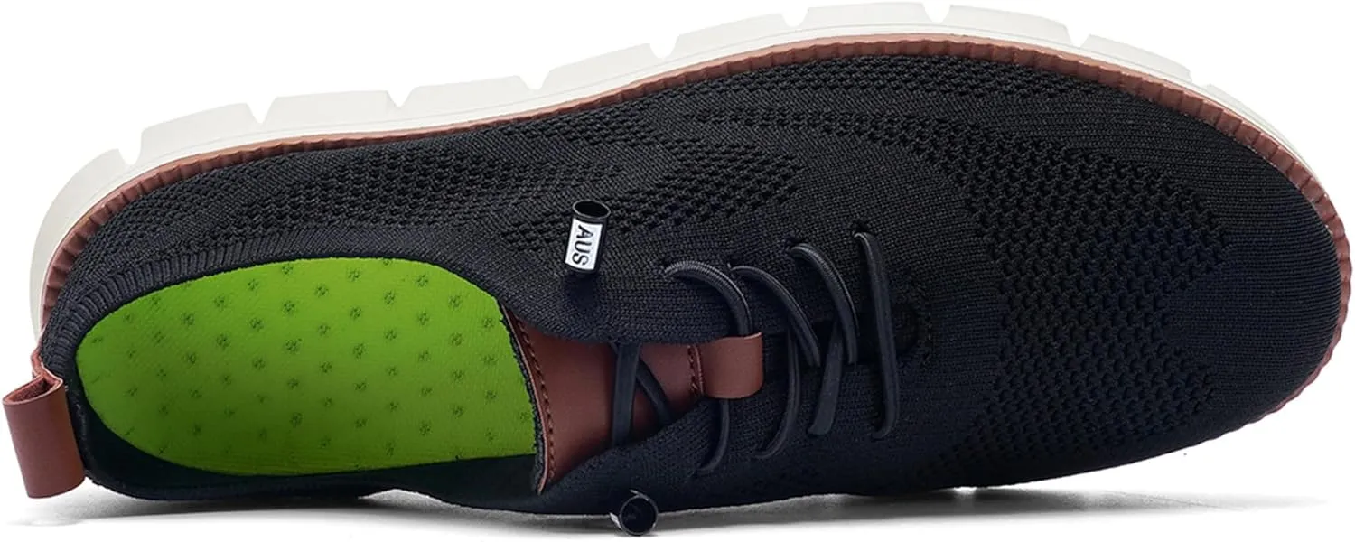 Men's Casual Dress Shoes Fashion Walking Sneakers Mesh Business Oxfords Work Lightweight Soft Sole