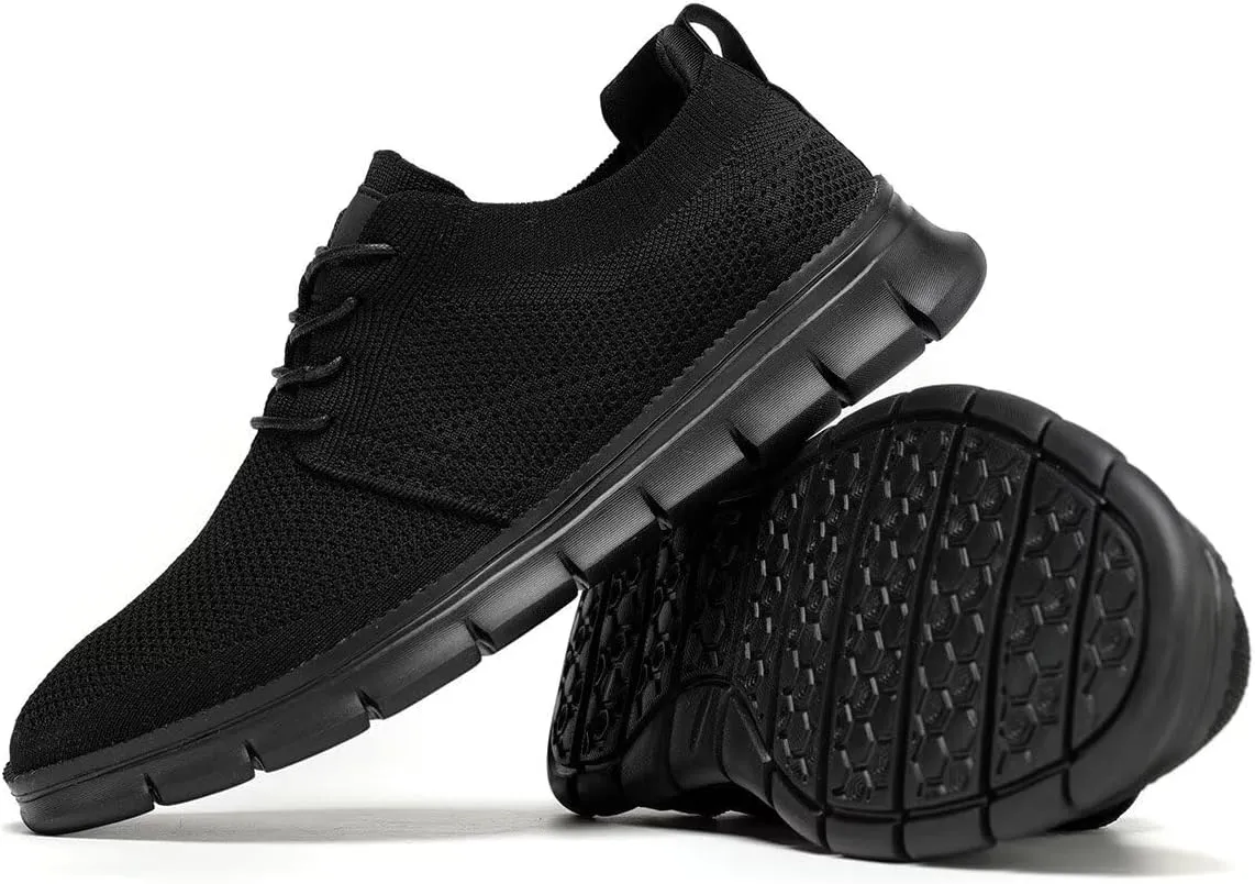 Mens Casual Dress Shoes Lace Up Oxfords Business Walking Tennis Work Sneakers Fashion Mesh Lightweight Soft Sole