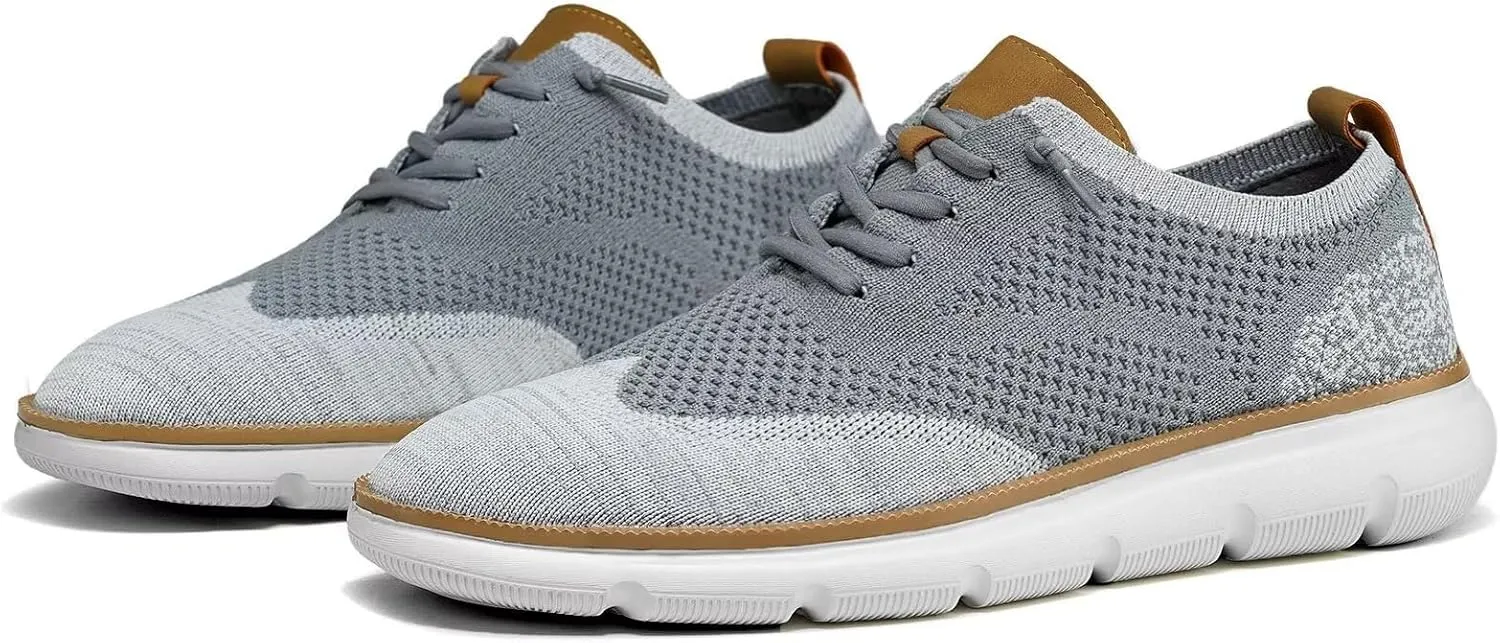 Mens Casual Dress Sneakers Fashion Walking Mesh Oxfords Shoes Business Work Lightweight Soft Sole