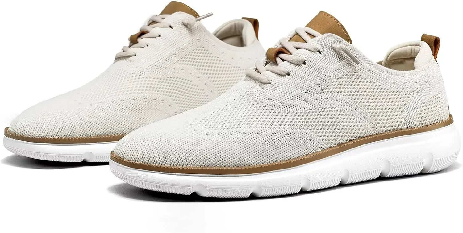 Men's Casual Fashion Sneakers Dress Oxfords Business Walking Shoes Mesh Work Comfortable Lightweight Soft Sole
