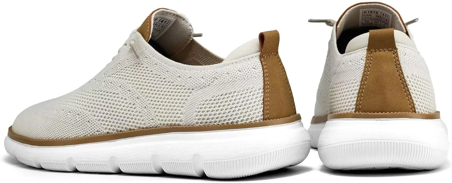 Men's Casual Fashion Sneakers Dress Oxfords Business Walking Shoes Mesh Work Comfortable Lightweight Soft Sole