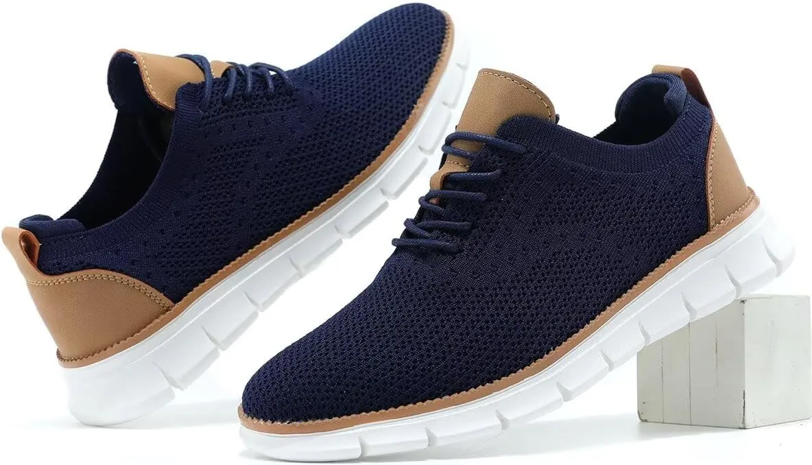 Men's Casual Oxfords Shoes Fashion Mesh Business Walking Work Dress Sneakers Comfortable Lightweight