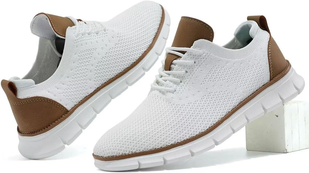 Men's Casual Oxfords Shoes Fashion Mesh Business Walking Work Dress Sneakers Comfortable Lightweight