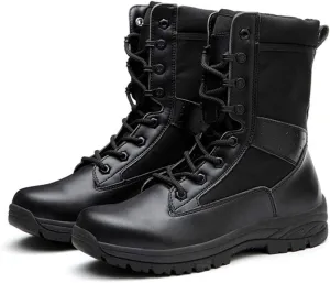 Men's Combat Boots，Outdoor Mountaineering Off-Road Training Shoes High-Tops Military Jungle Tactical Boots,Black B-37
