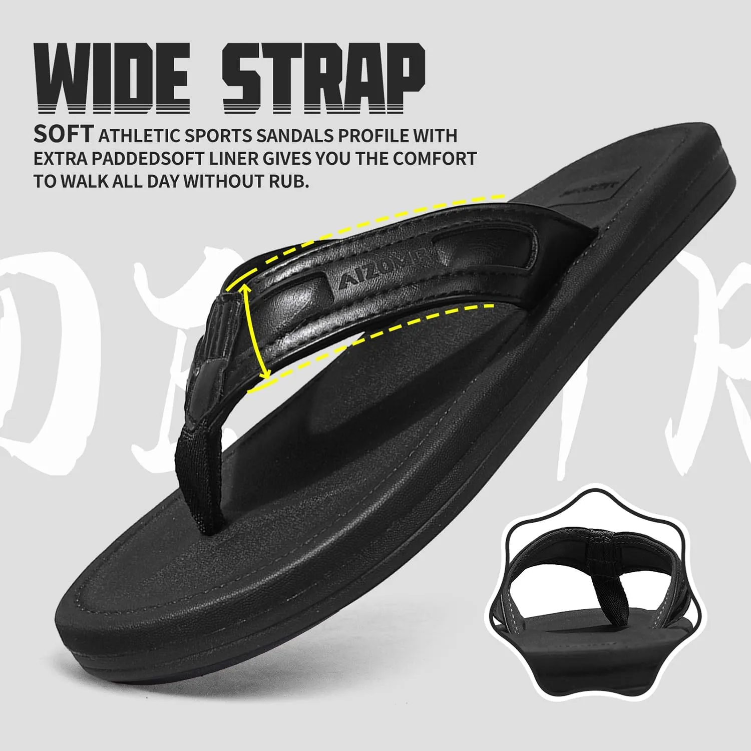 Men's Flip Flop Casual Comfortable Thong Sandals Summer Beach Lightweight Non-Slip Athletic Slide Sandals