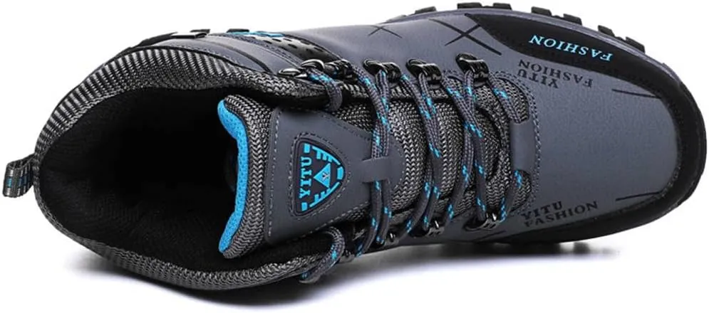 Mens Hiking Boots Non-Slip Outdoor Mid Top Ankle Boot Breathable Hiker Camping Trekking Shoes