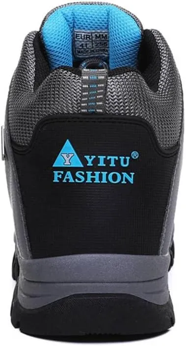 Mens Hiking Boots Non-Slip Outdoor Mid Top Ankle Boot Breathable Hiker Camping Trekking Shoes