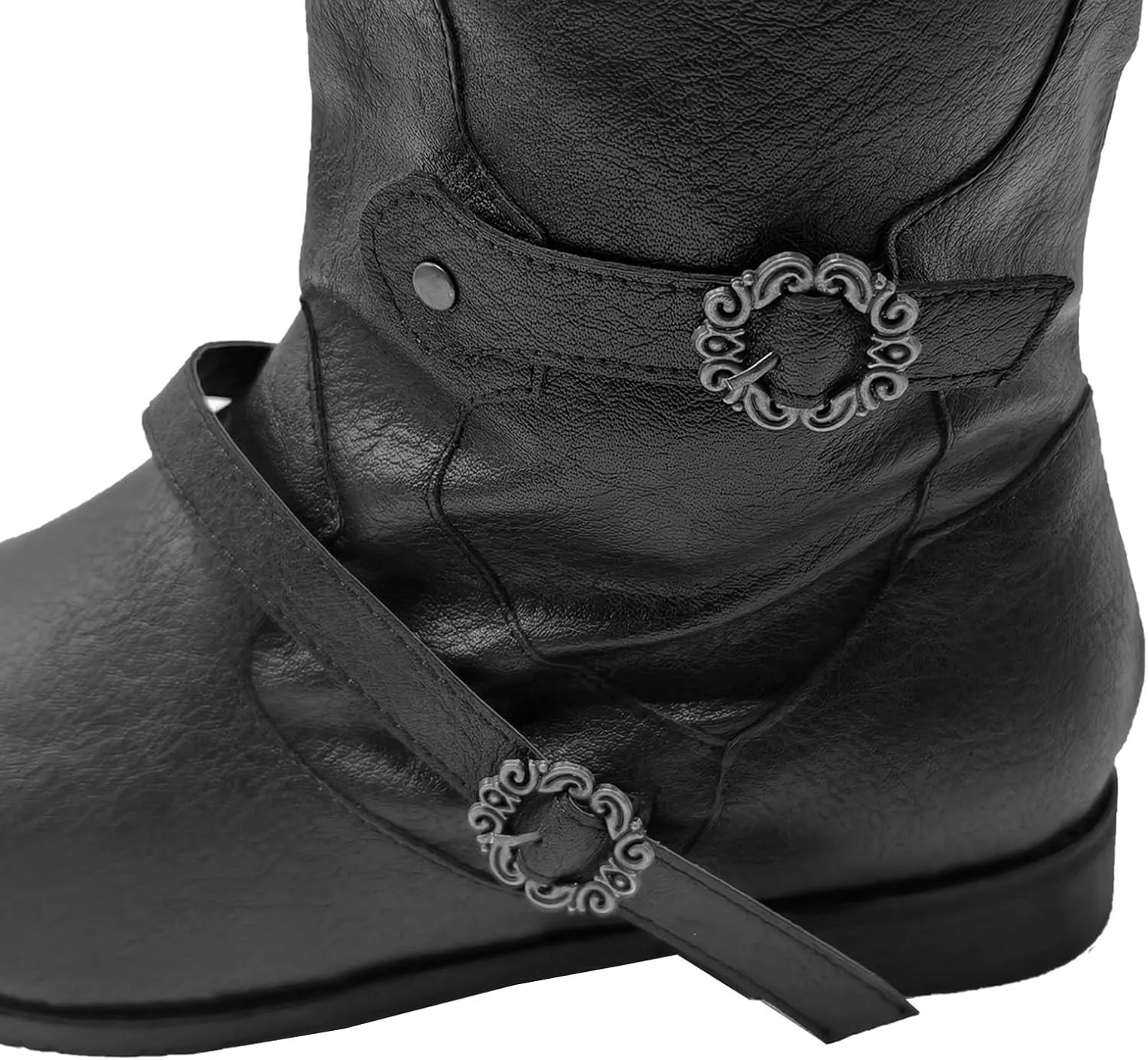 Men's Medieval Boots Renaissance Pirate Costume Boots Faux Leather Boots Halloween Viking Cosplay Shoes