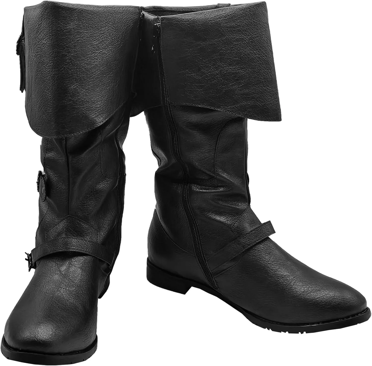 Men's Medieval Boots Renaissance Pirate Costume Boots Faux Leather Boots Halloween Viking Cosplay Shoes