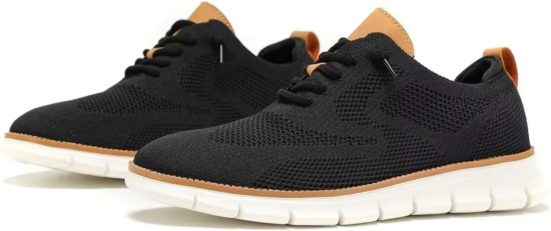Men's Oxfords Business Shoes Fashion Mesh Casual Dress Walking Sneakers Comfortable Lightweight Soft Sole