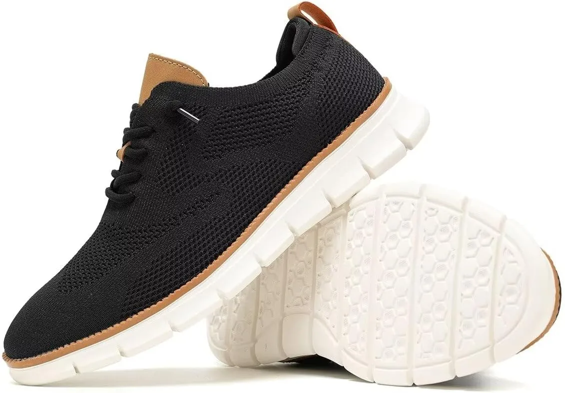Men's Oxfords Business Shoes Fashion Mesh Casual Dress Walking Sneakers Comfortable Lightweight Soft Sole