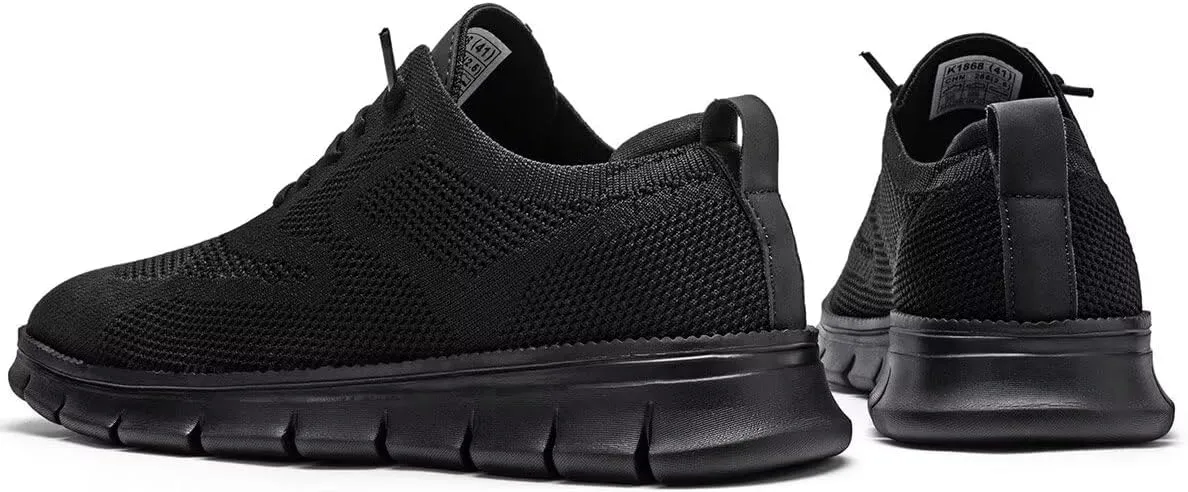 Men's Oxfords Business Shoes Fashion Mesh Casual Dress Walking Sneakers Comfortable Lightweight Soft Sole