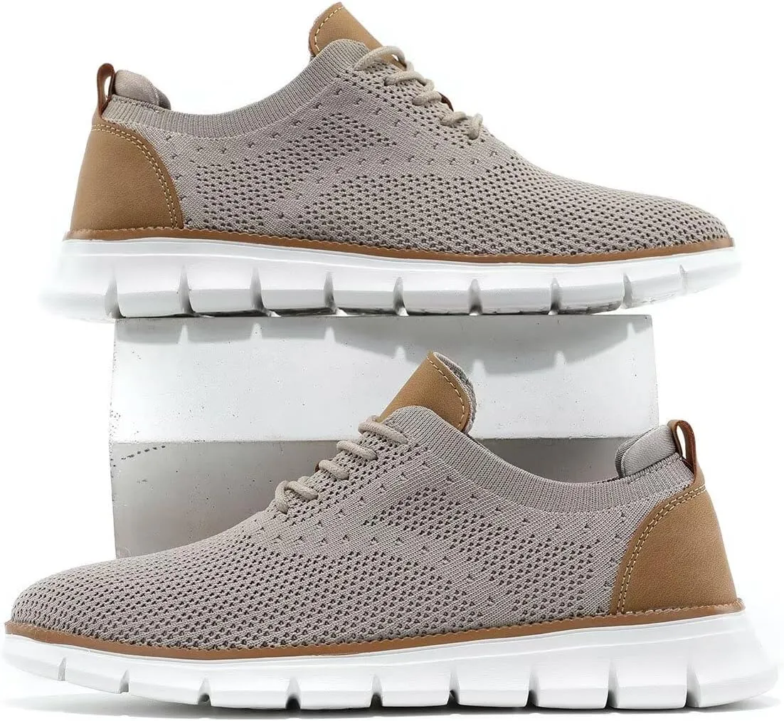 Men's Oxfords Business Shoes Fashion Mesh Casual Dress Walking Sneakers Comfortable Lightweight Soft Sole