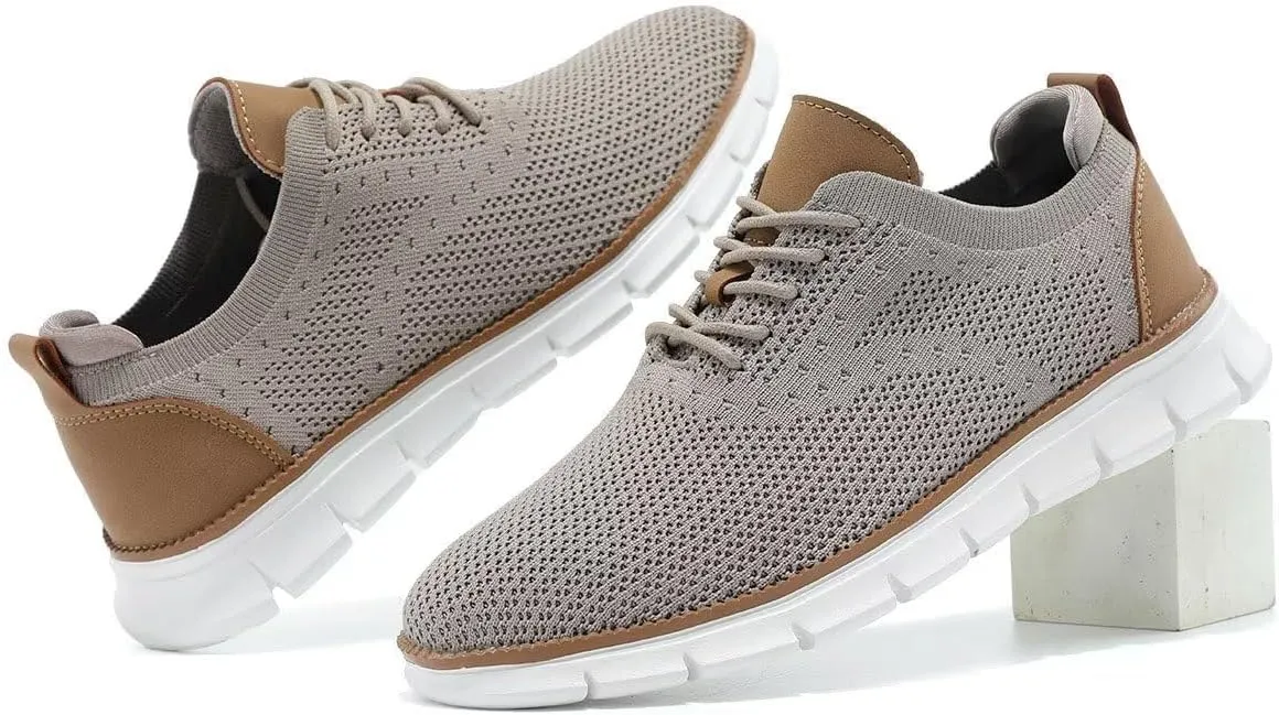 Men's Oxfords Business Shoes Fashion Mesh Casual Dress Walking Sneakers Comfortable Lightweight Soft Sole