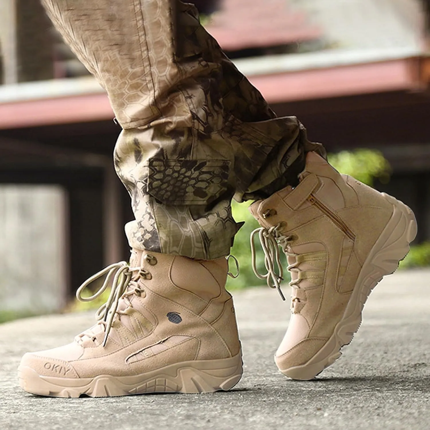 Men's Shoes High Top Lace Up Casual Shoes Outdoor Climbing Desert Boots Short Boots Knee High Men Work