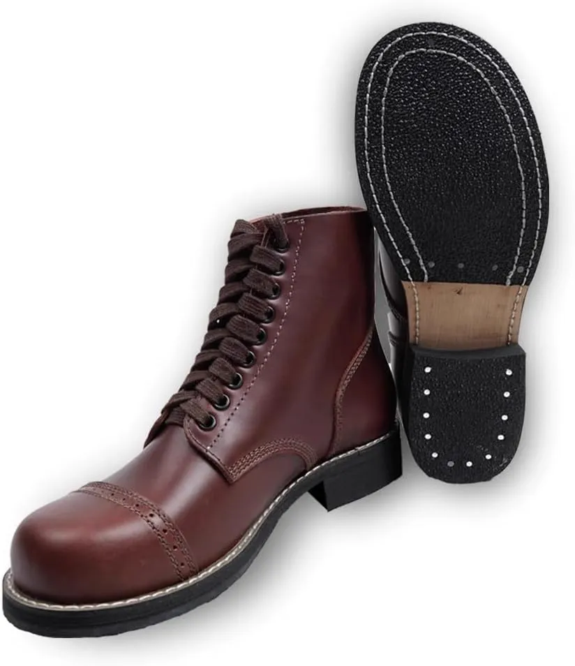 Men's Short Boots Cowhide Land Outdoor Shoes Boots Replica WW2 US