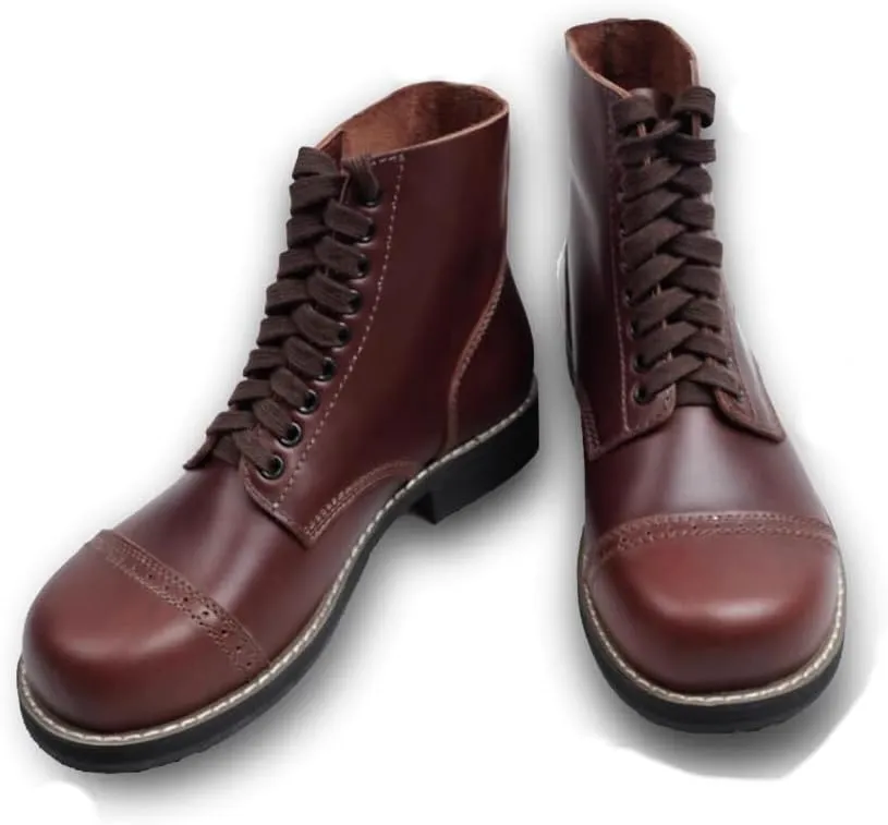 Men's Short Boots Cowhide Land Outdoor Shoes Boots Replica WW2 US