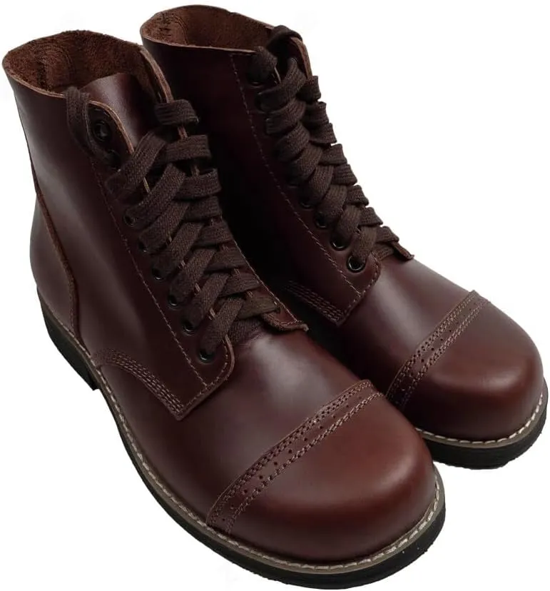 Men's Short Boots Cowhide Land Outdoor Shoes Boots Replica WW2 US