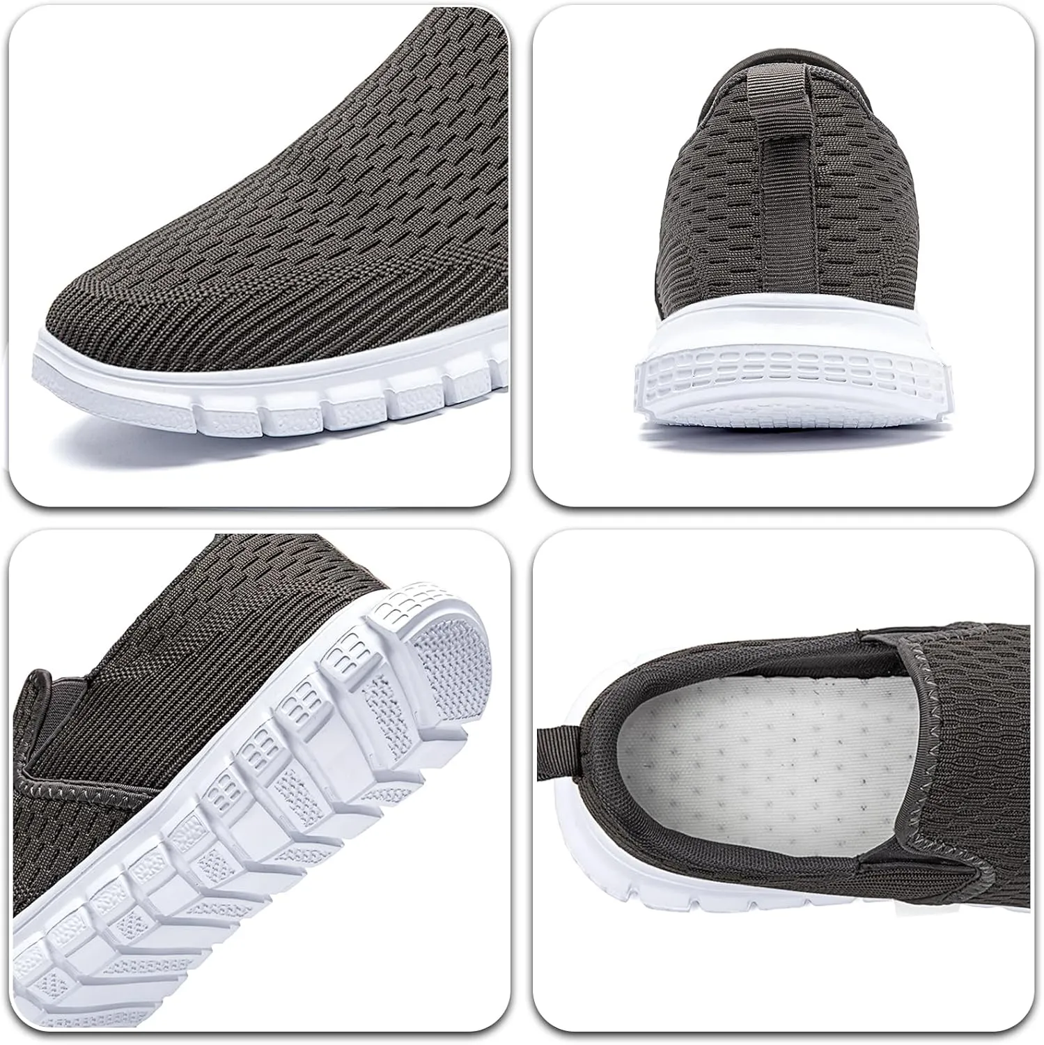 Men's Slip-On Shoes | Casual Breathable Sneakers with Mesh Upper | Non-Slip Walking & Work Loafers for Men