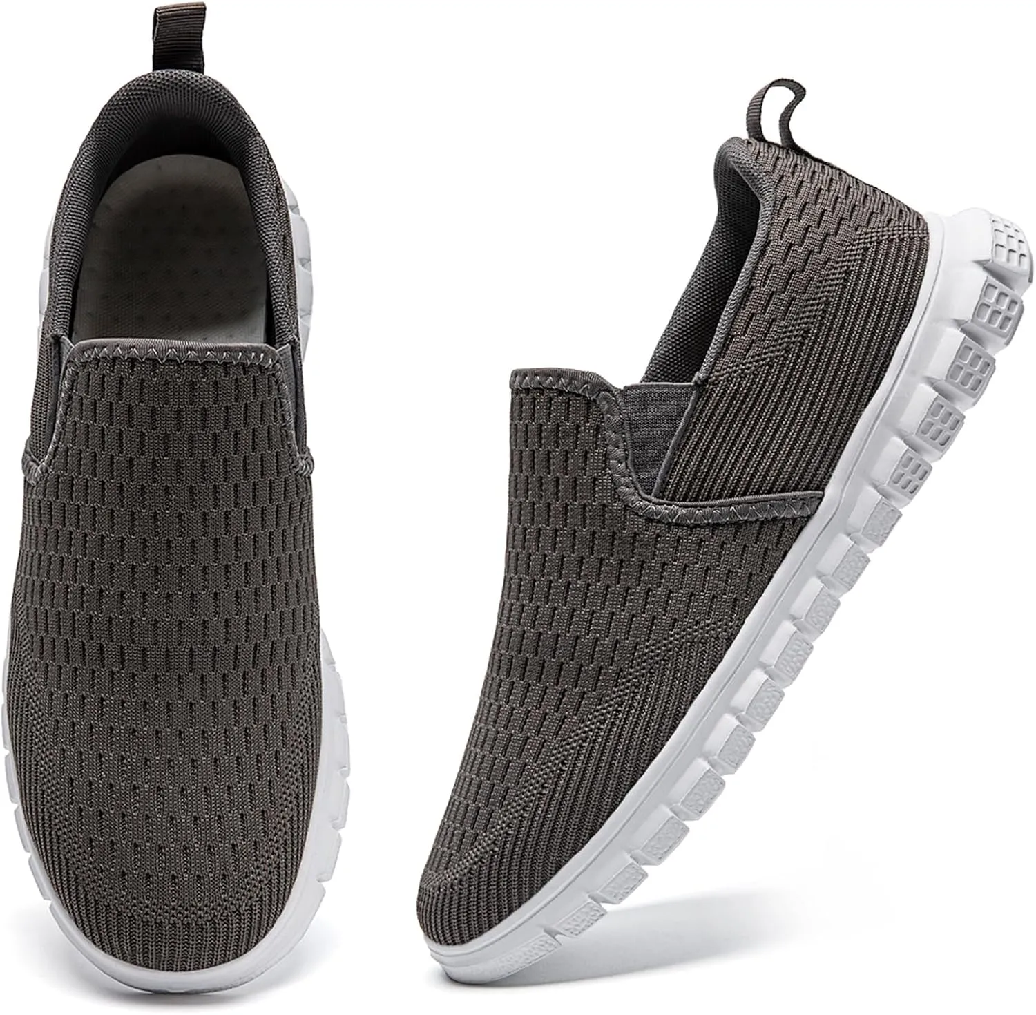 Men's Slip-On Shoes | Casual Breathable Sneakers with Mesh Upper | Non-Slip Walking & Work Loafers for Men