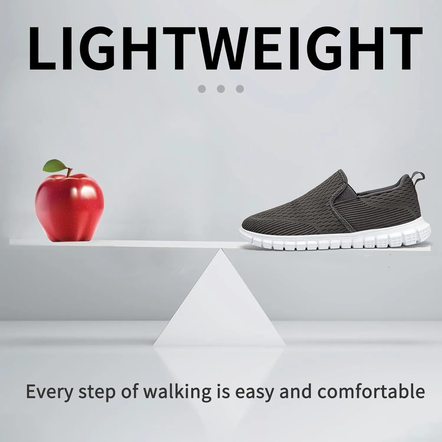 Men's Slip-On Shoes | Casual Breathable Sneakers with Mesh Upper | Non-Slip Walking & Work Loafers for Men