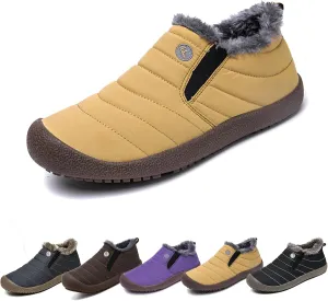 Men's Waterproof Warm Plush Lined Outdoor Snow Ankle Boots, Winter Boots For Man Waterproof Snow Anti-Slip
