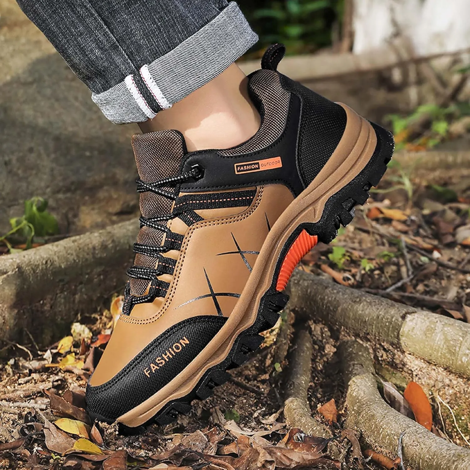 Mens Womens Anti Slip Wear Resistant Lace Up Hiking Boots Comfortable Breathable backpacking boots Rubber Soles Scenic Spots Tourist Boots Couple Park Walking Boots Rock Climbing Boots