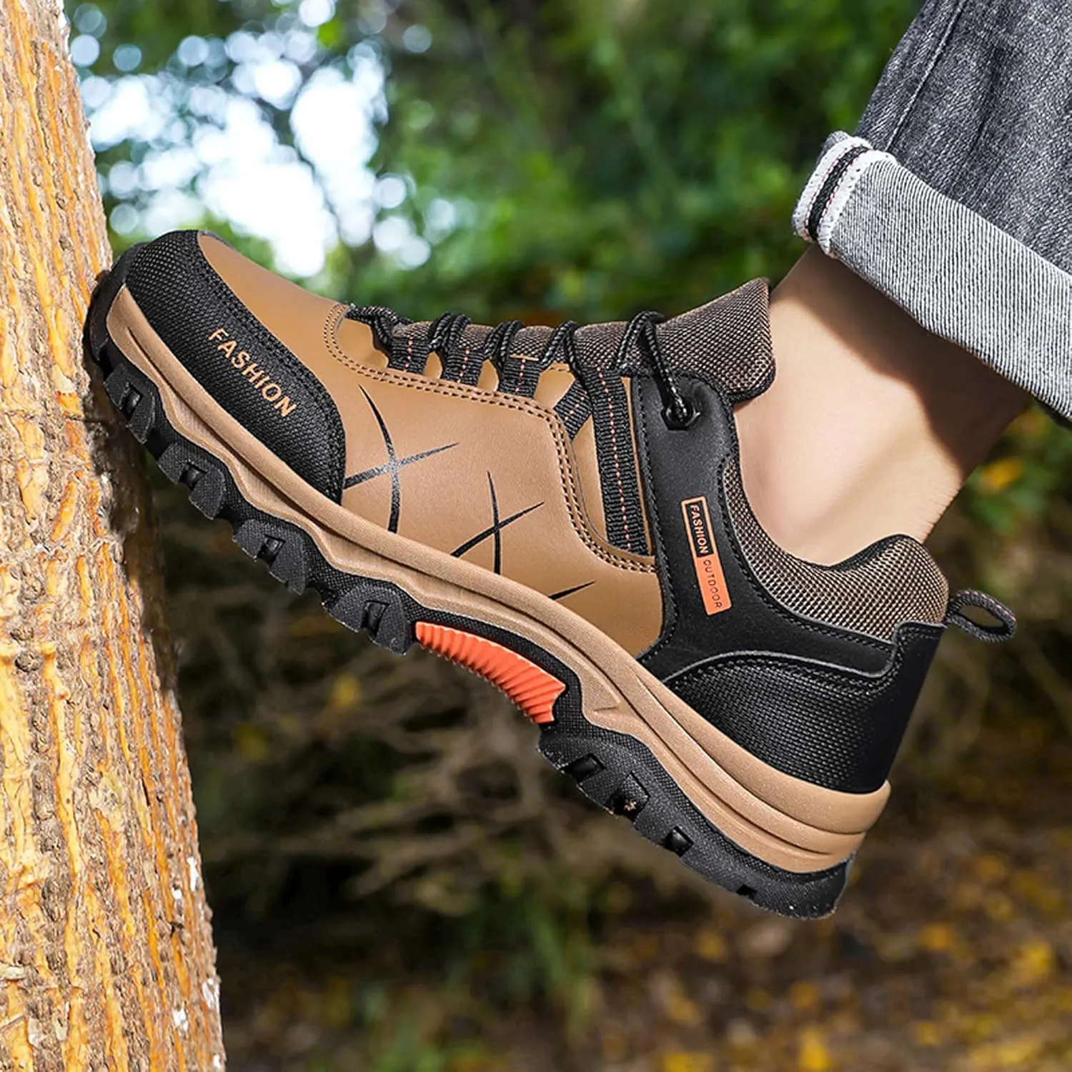 Mens Womens Anti Slip Wear Resistant Lace Up Hiking Boots Comfortable Breathable backpacking boots Rubber Soles Scenic Spots Tourist Boots Couple Park Walking Boots Rock Climbing Boots