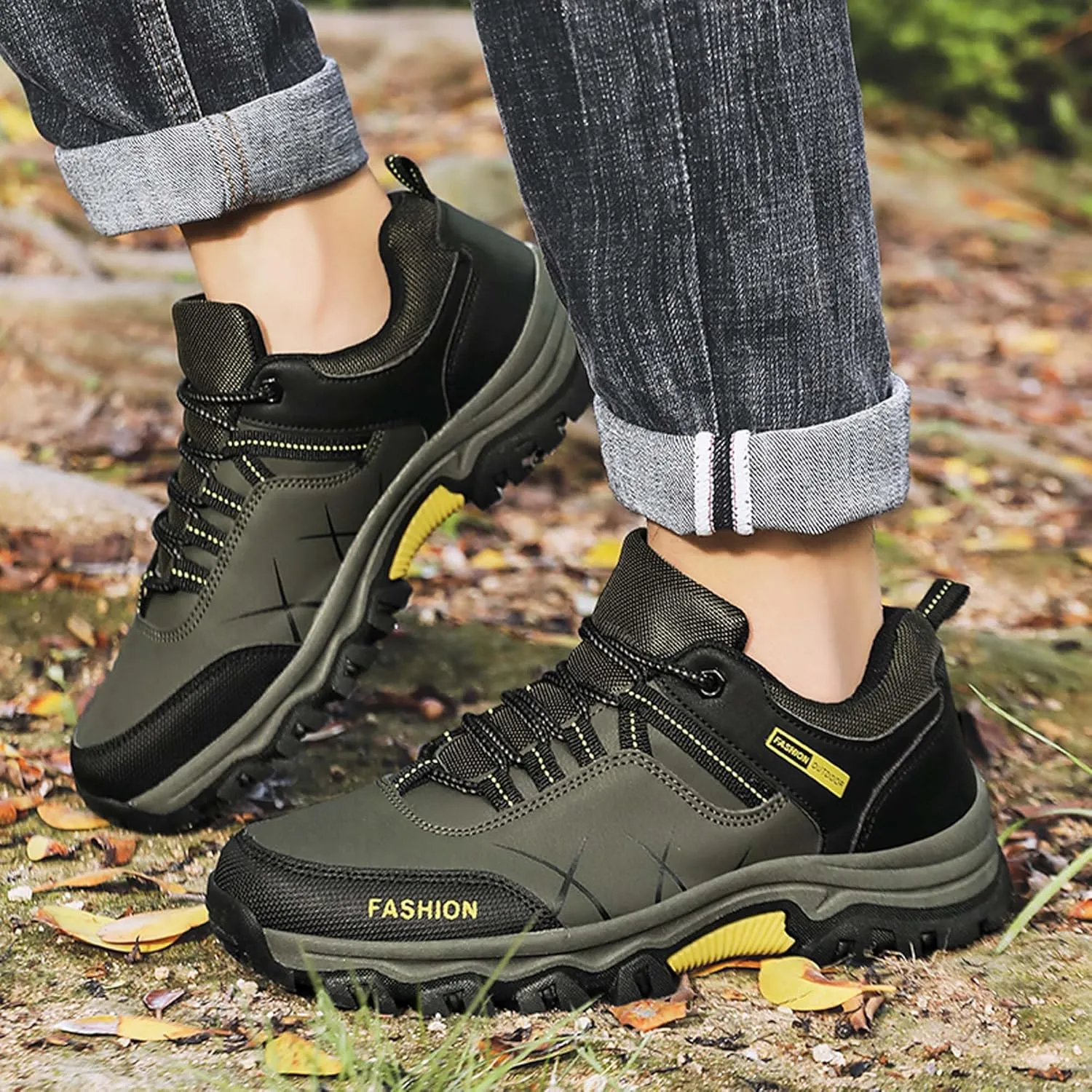 Mens Womens Anti Slip Wear Resistant Lace Up Hiking Boots Comfortable Breathable backpacking boots Rubber Soles Scenic Spots Tourist Boots Couple Park Walking Boots Rock Climbing Boots