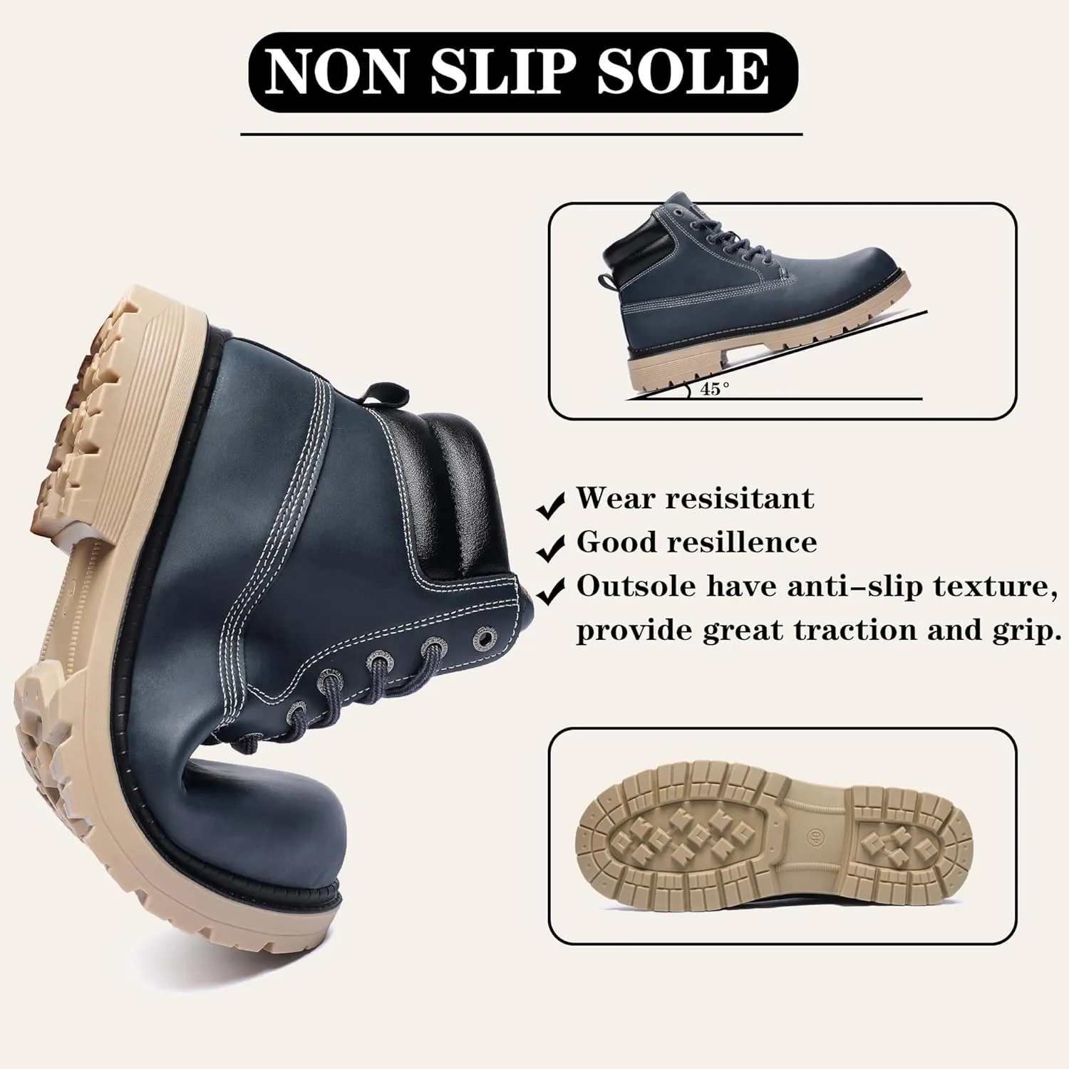Men's Women's Hiking Boots Casual Chukka Boots Non Slip Outdoor Boot Waterproof Lightweight Ankle Boots Lace Up Walking Booties
