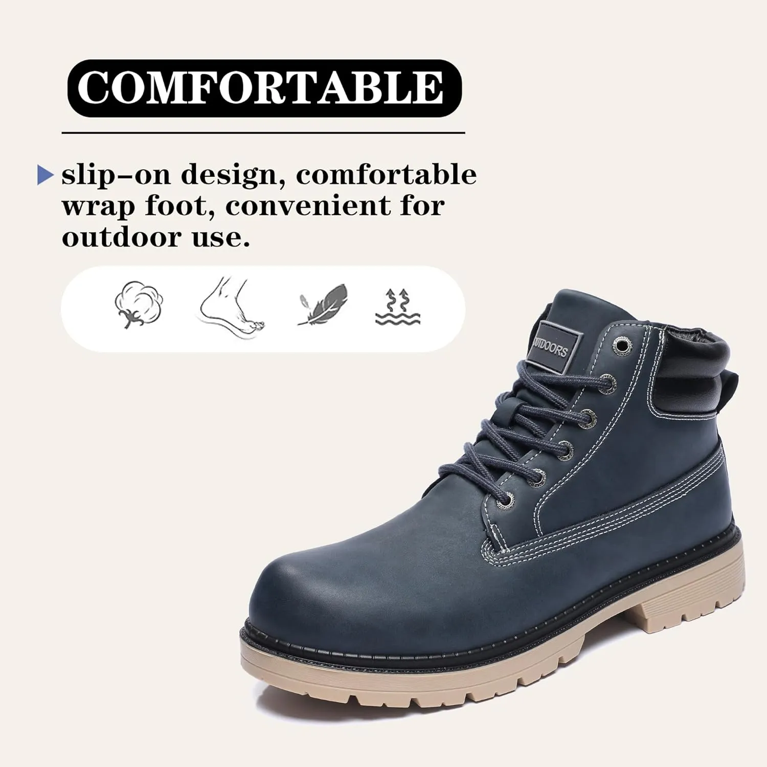 Men's Women's Hiking Boots Casual Chukka Boots Non Slip Outdoor Boot Waterproof Lightweight Ankle Boots Lace Up Walking Booties