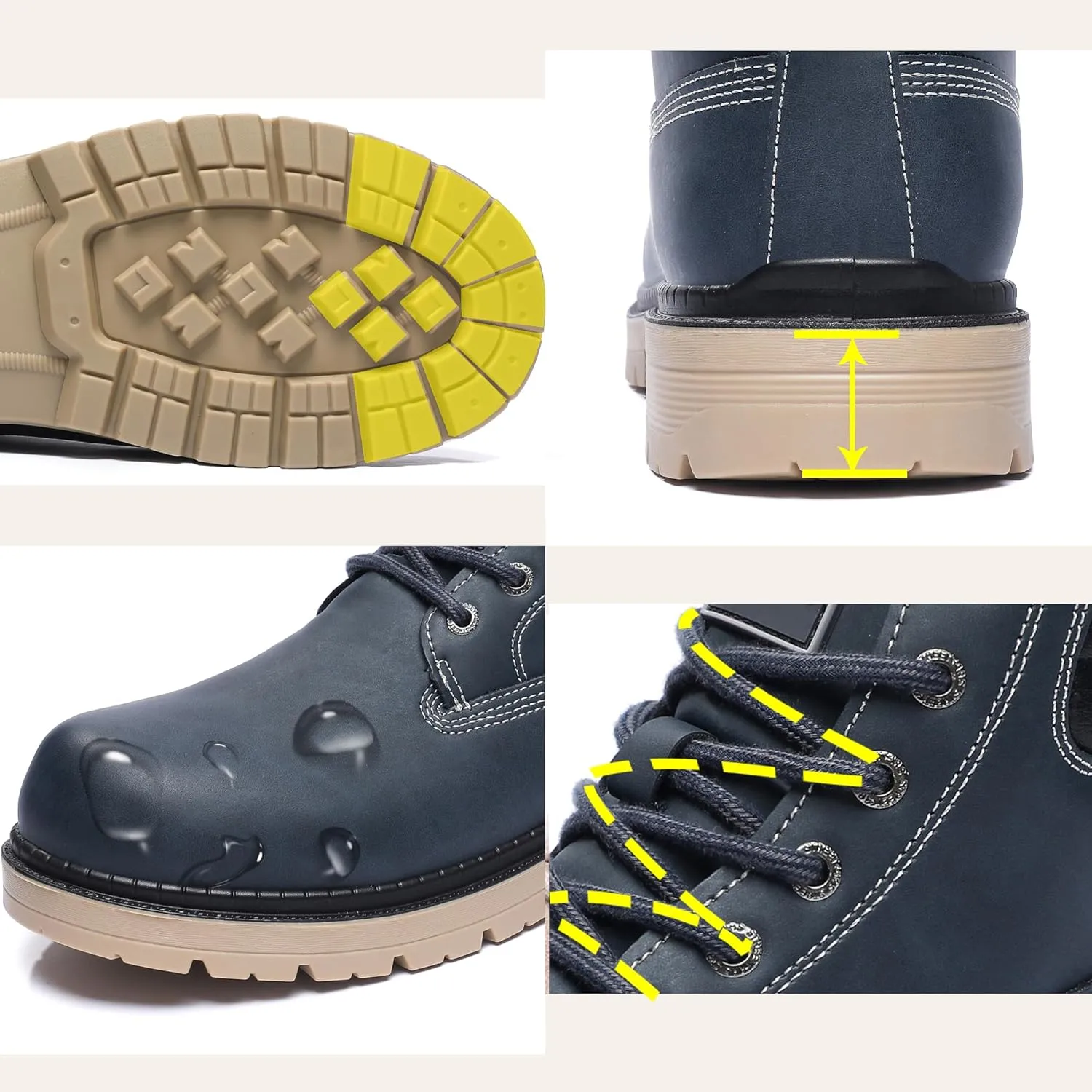 Men's Women's Hiking Boots Casual Chukka Boots Non Slip Outdoor Boot Waterproof Lightweight Ankle Boots Lace Up Walking Booties