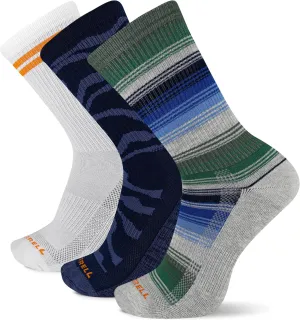 Merrell Unisex-Adult Recycled Everyday Half Cushion Crew Socks - 3 Pairs - Breathable Hiking