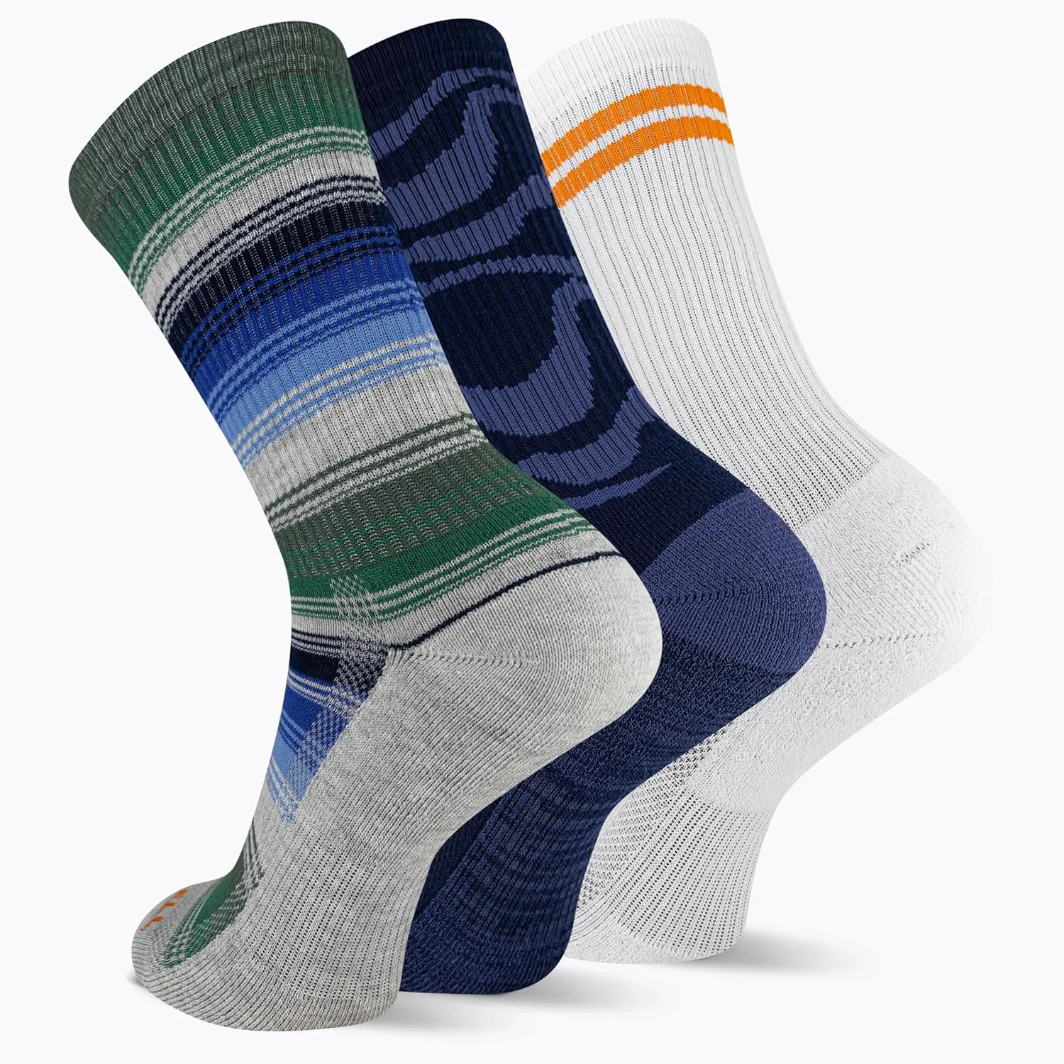 Merrell Unisex-Adult Recycled Everyday Half Cushion Crew Socks - 3 Pairs - Breathable Hiking