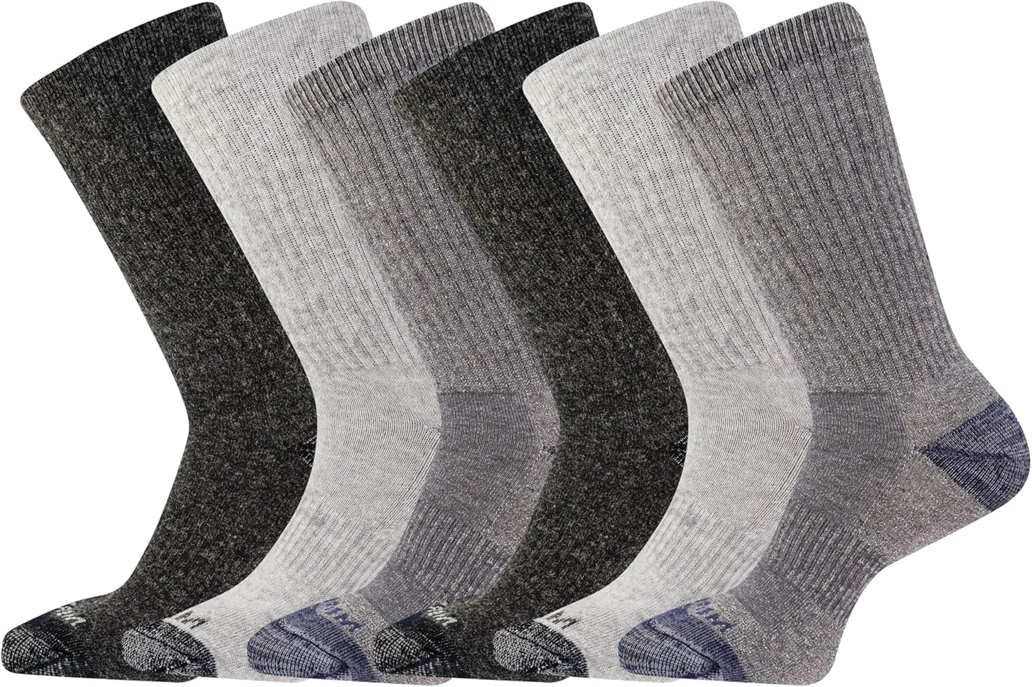 Merrell Unisex Adult Wool Everyday Hiking Crew Socks - 3 & 6 Pairs - Cushioned Moisture Wicking