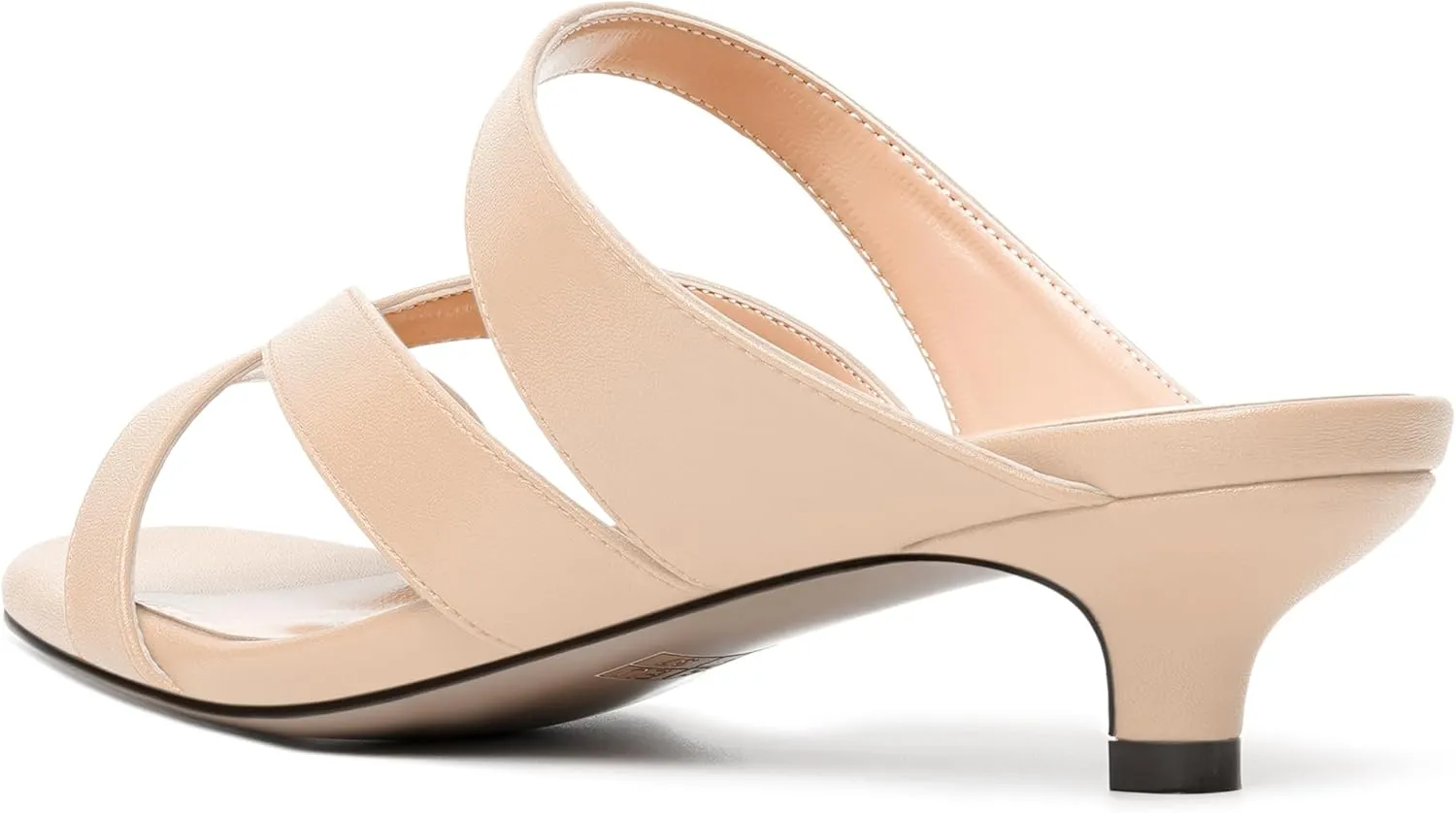 MERRORI Womens Matte Casual Open Toe Slip On Evening Slingback Kitten Low Heel Heeled Sandals 1.5 Inch