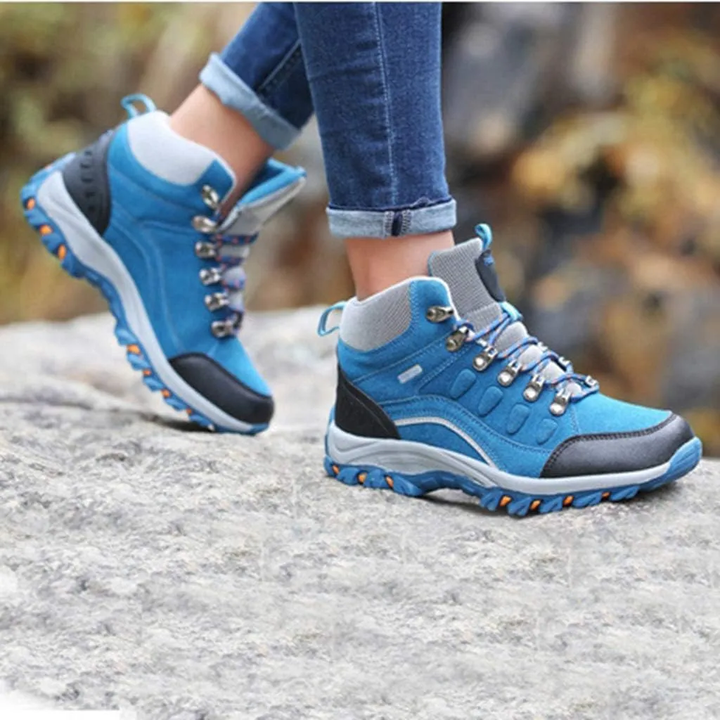 MIOKE Women's Casual Hiking Boots Running Trail Hiker Waterproof Non-Slip Outdoor High-top Climbing Shoes