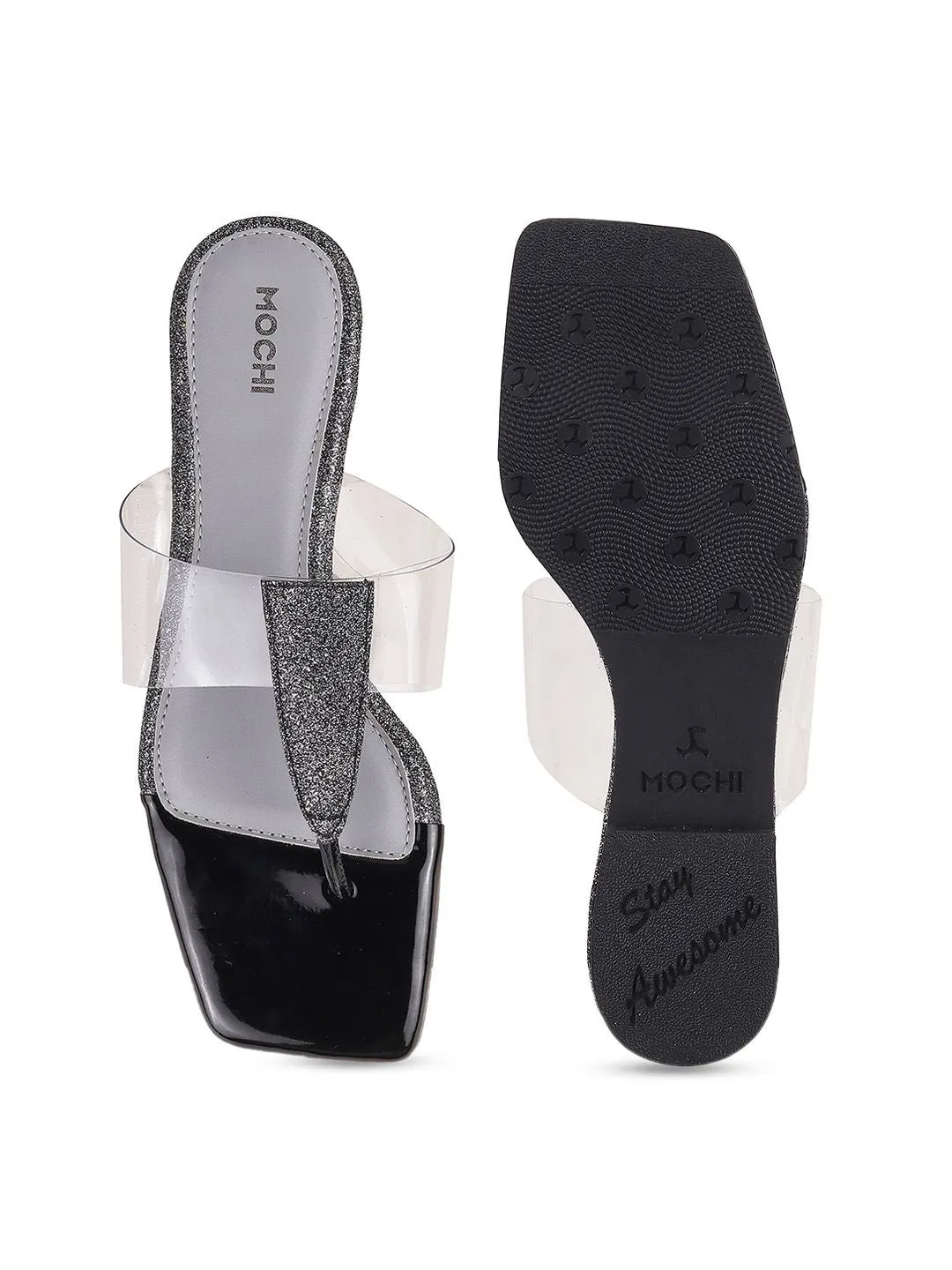 Mochi Shimmered Open Toe Flats