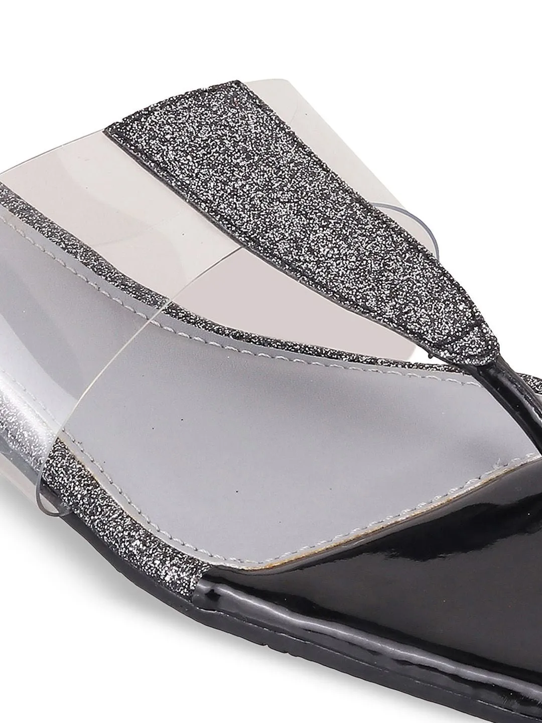 Mochi Shimmered Open Toe Flats